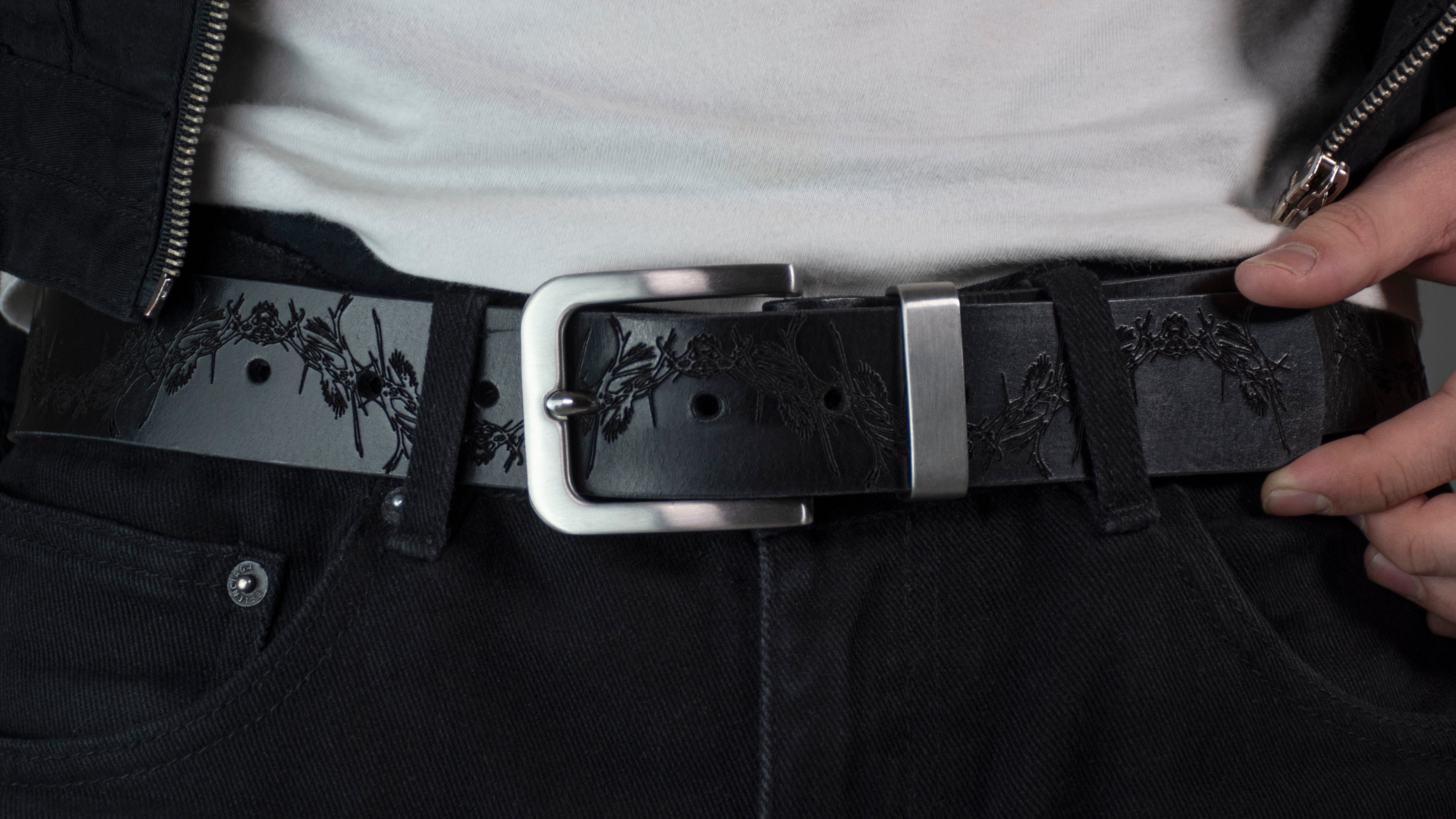 "Serespina" Engraved Belt - SPYD333R COLLABORATION
