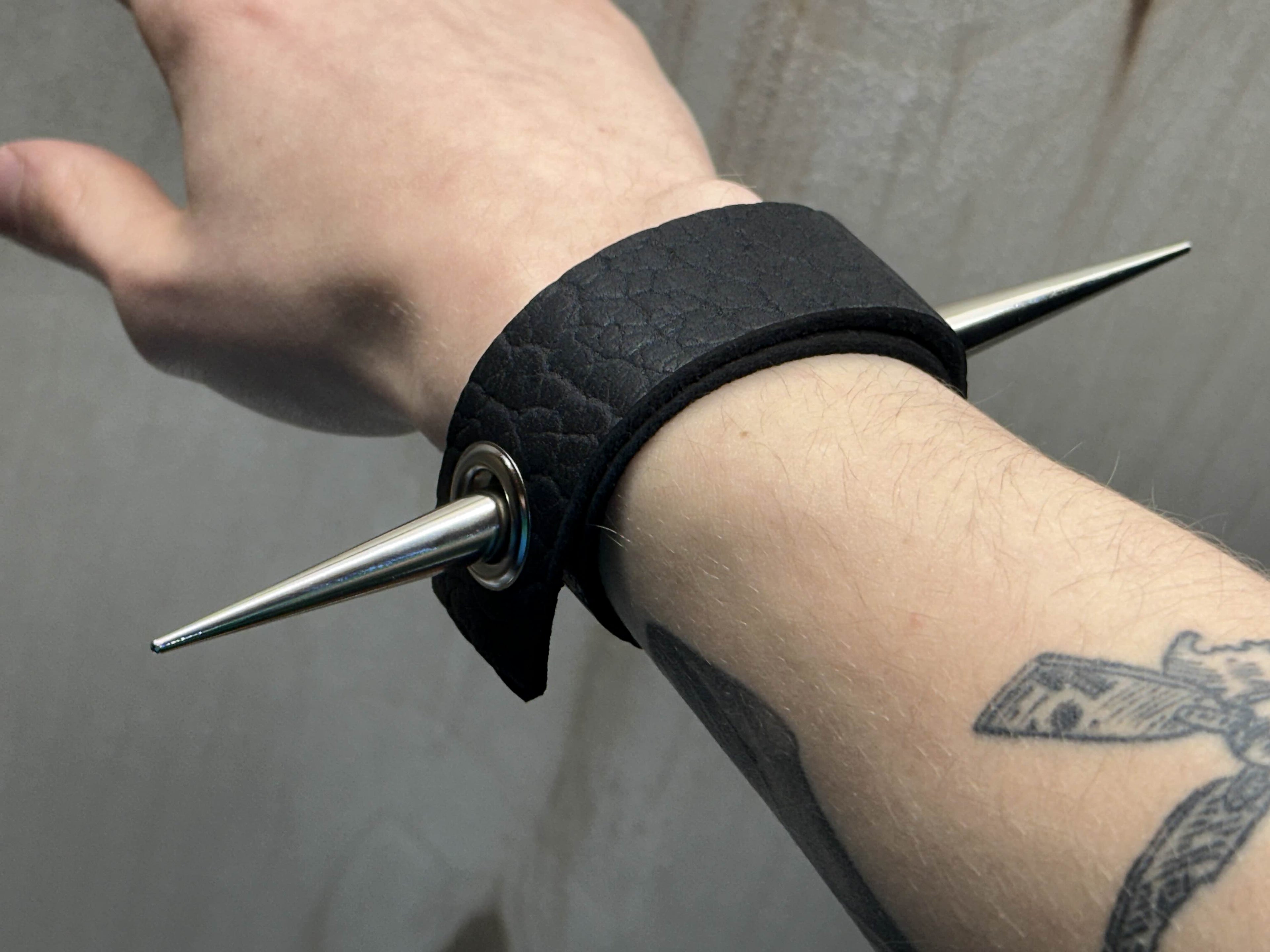 "Impalement" Bison Leather Bracelet