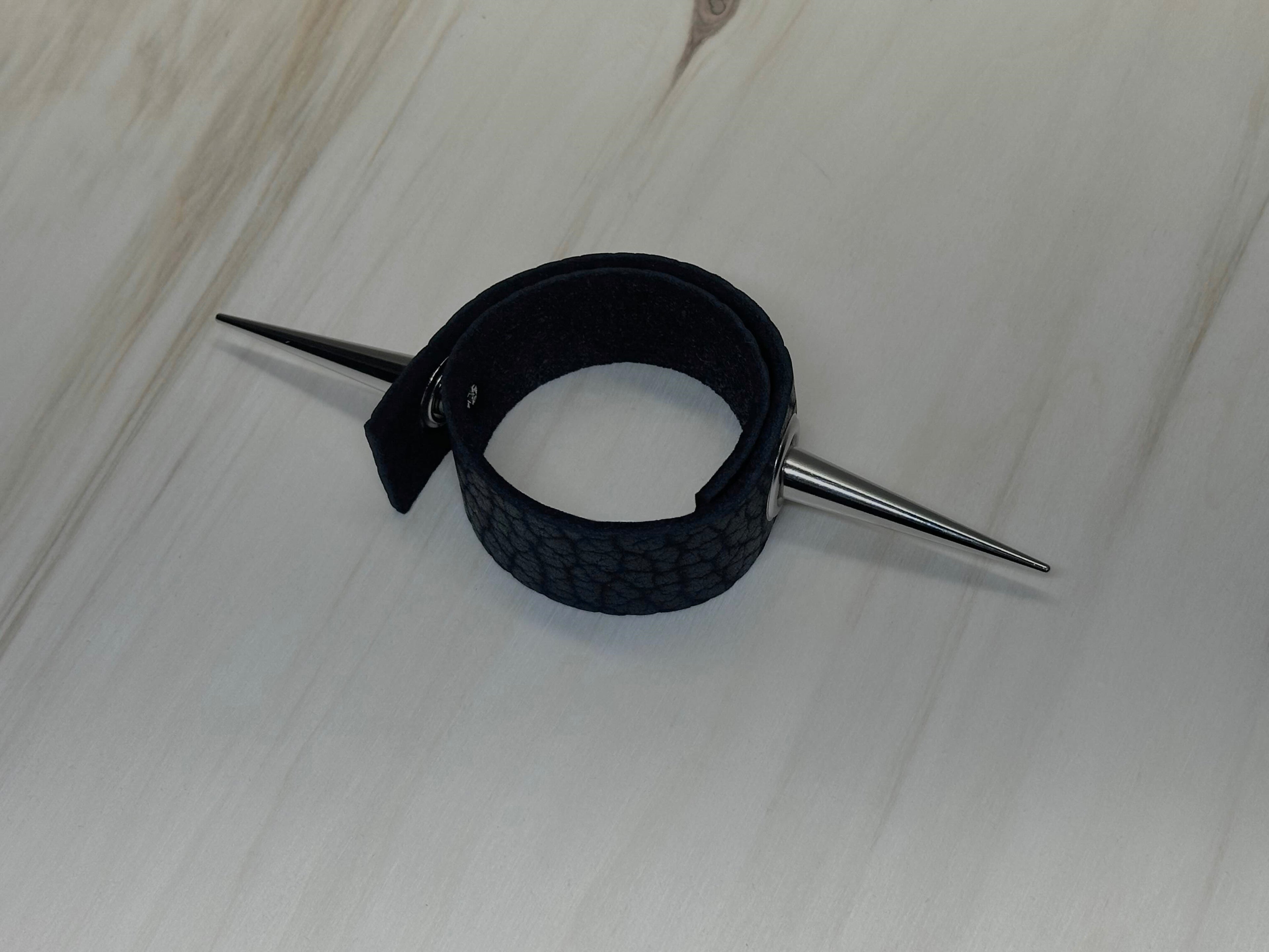 "Impalement" Bison Leather Bracelet