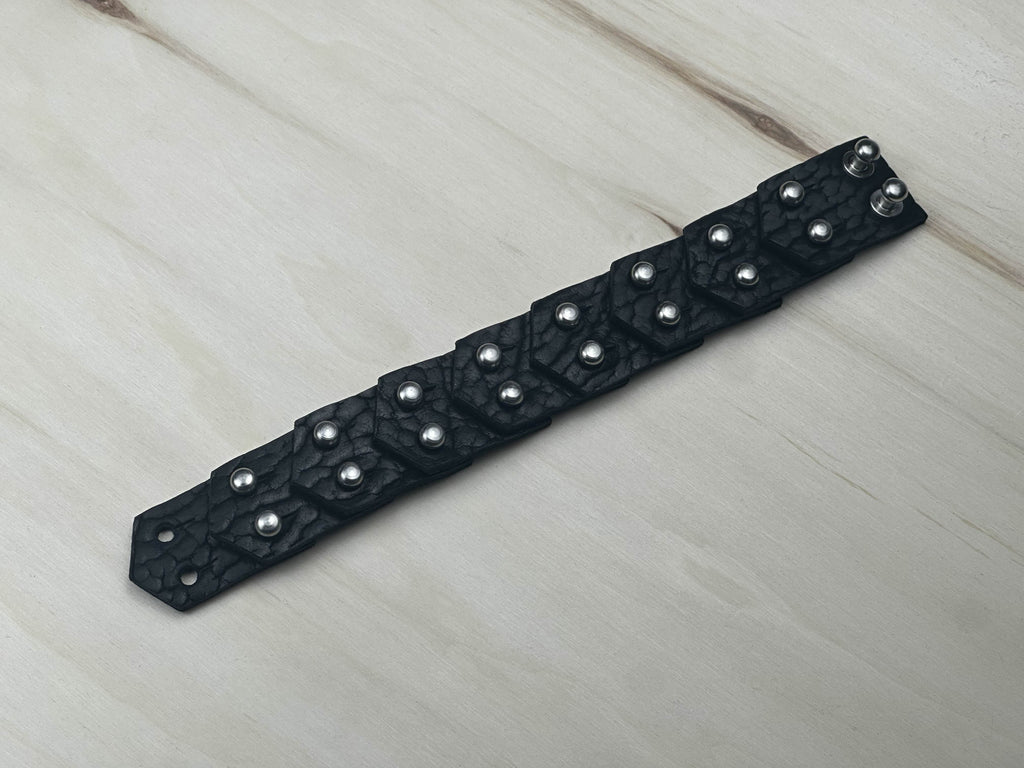 "Plated" Bison Leather Bracelet