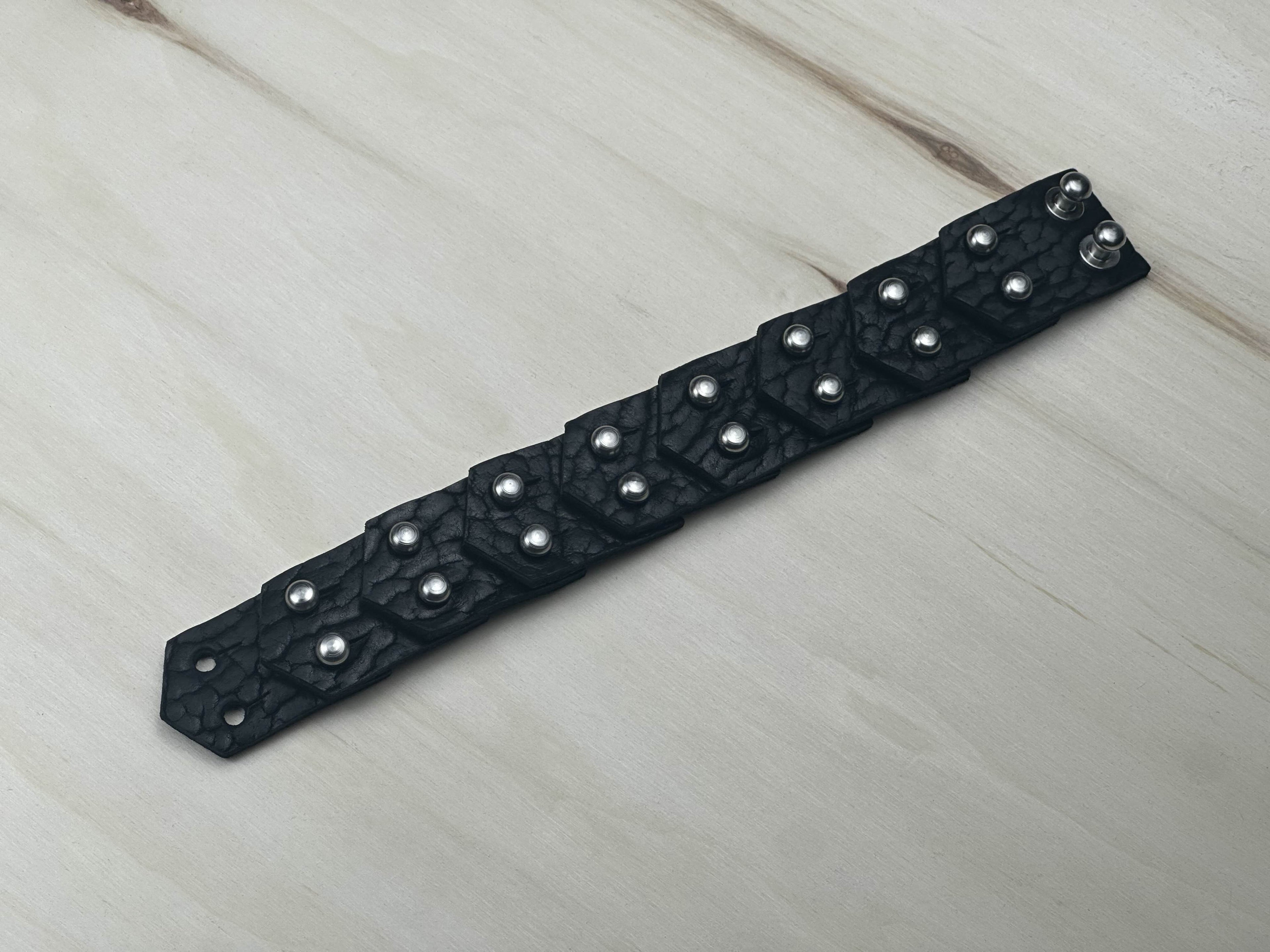 "Plated" Bison Leather Bracelet