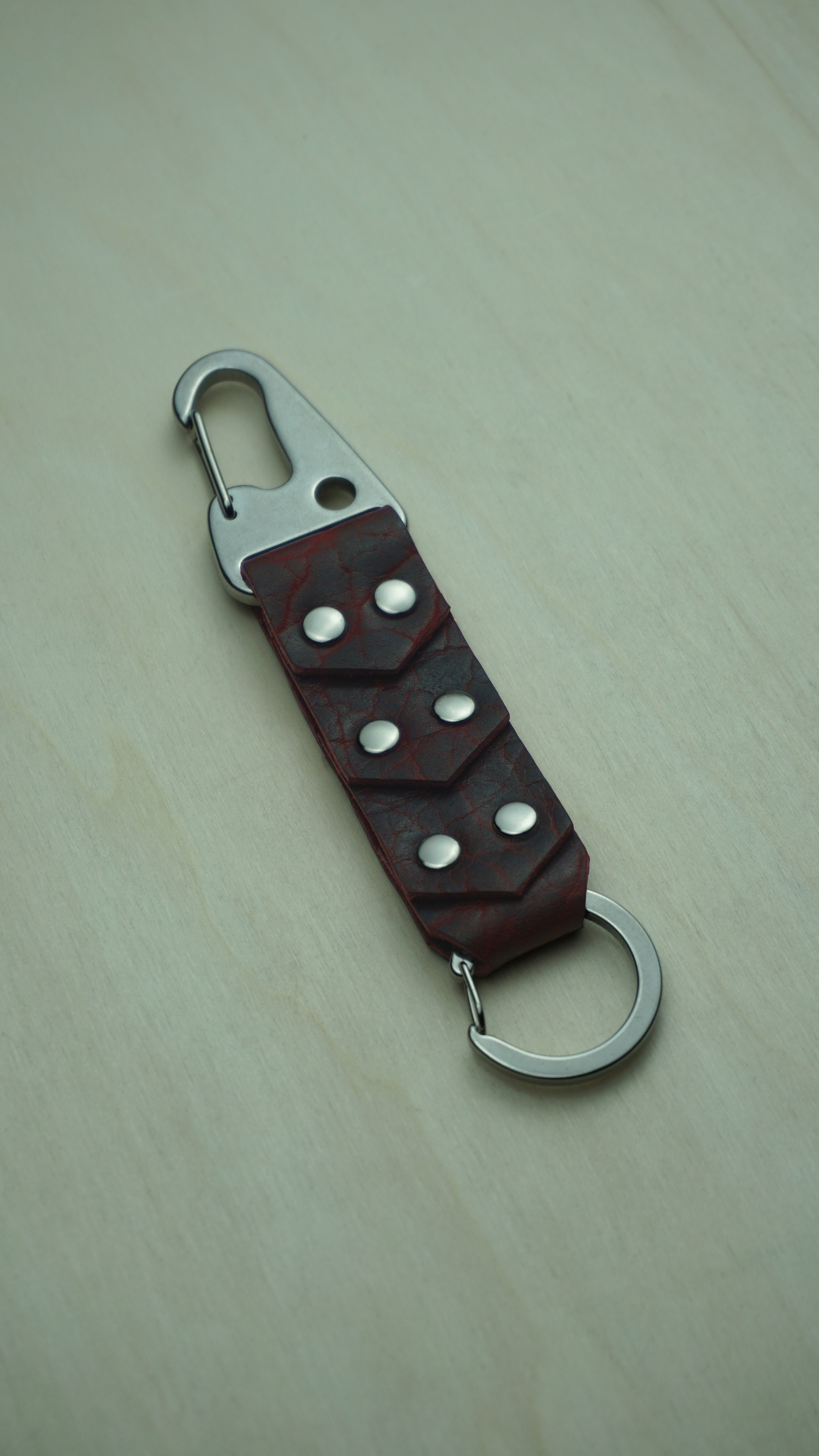 "Plated" Rifle Clip Bison Leather Keychain