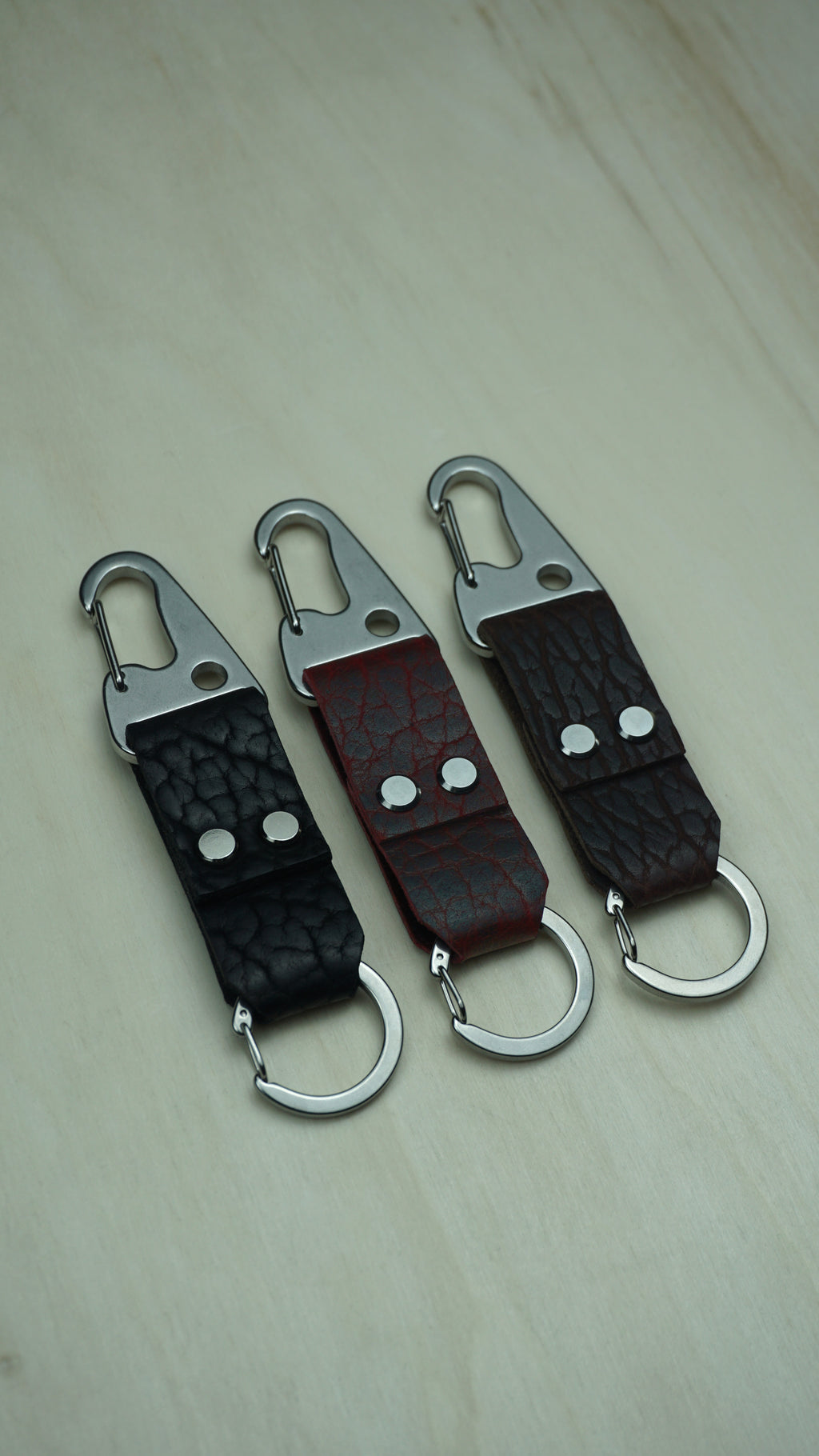 Rifle Clip Bison Leather Keychain
