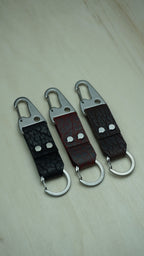 Rifle Clip Bison Leather Keychain